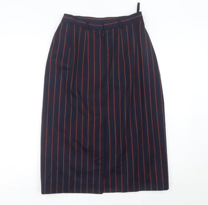 Austin Reed Women’s Blue Striped Wool Pencil Midi Skirt Size 12