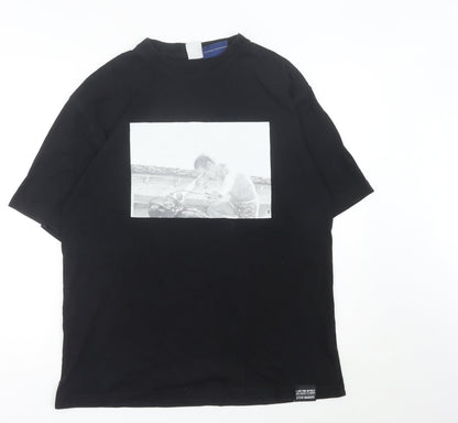Zara Men Black Steve McQueen Graphic T-Shirt Size L