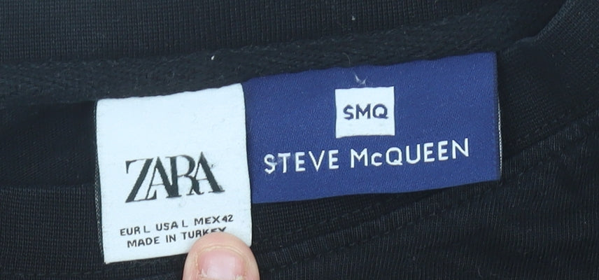 Zara Men Black Steve McQueen Graphic T-Shirt Size L