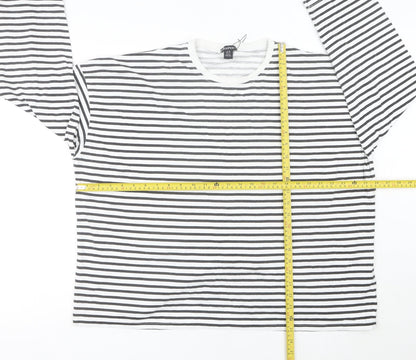 Boohoo Women’s Black White Striped Cotton Long Sleeve T-Shirt UK16