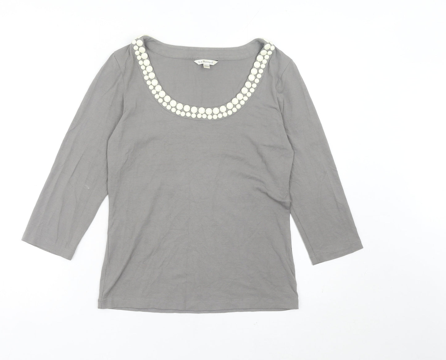 Womens UK Size M L.K. Bennett Grey Basic T-Shirt