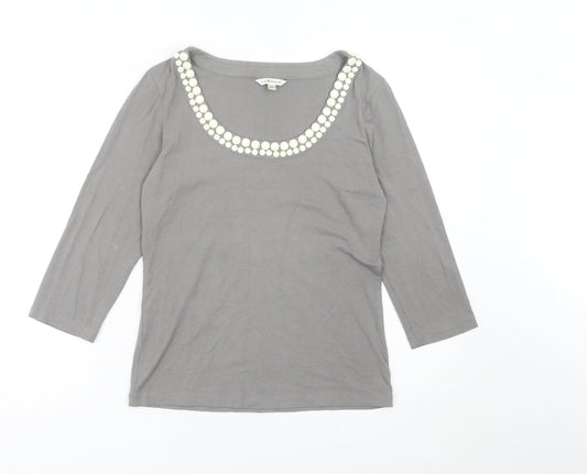 Womens UK Size M L.K. Bennett Grey Basic T-Shirt