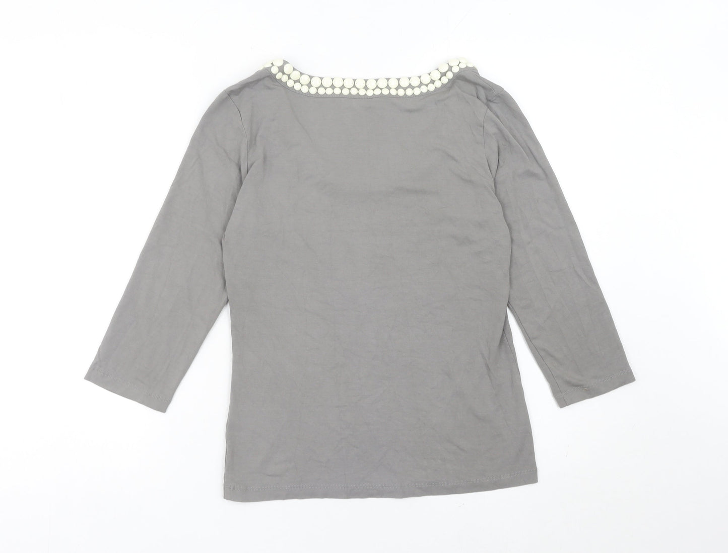 Womens UK Size M L.K. Bennett Grey Basic T-Shirt