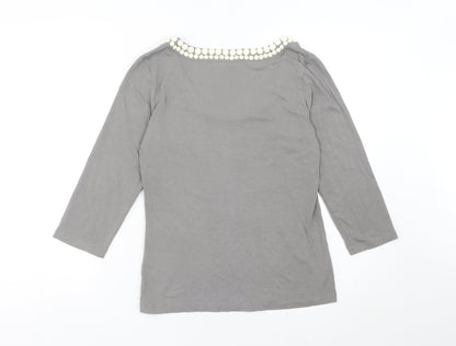 Womens UK Size M L.K. Bennett Grey Basic T-Shirt