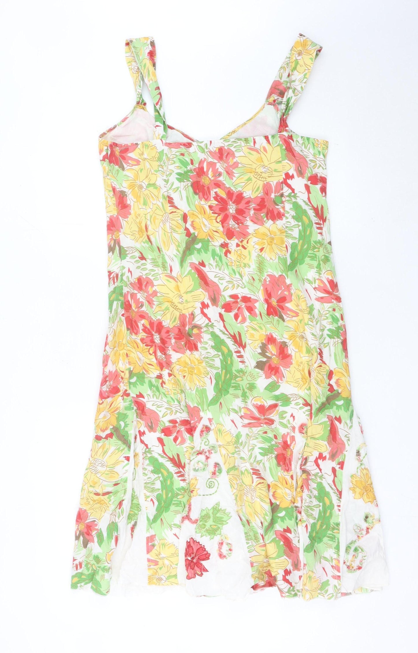 Marks and Spencer Women’s Multicoloured A-Line Floral Sleeveless Cotton Dress Size 14