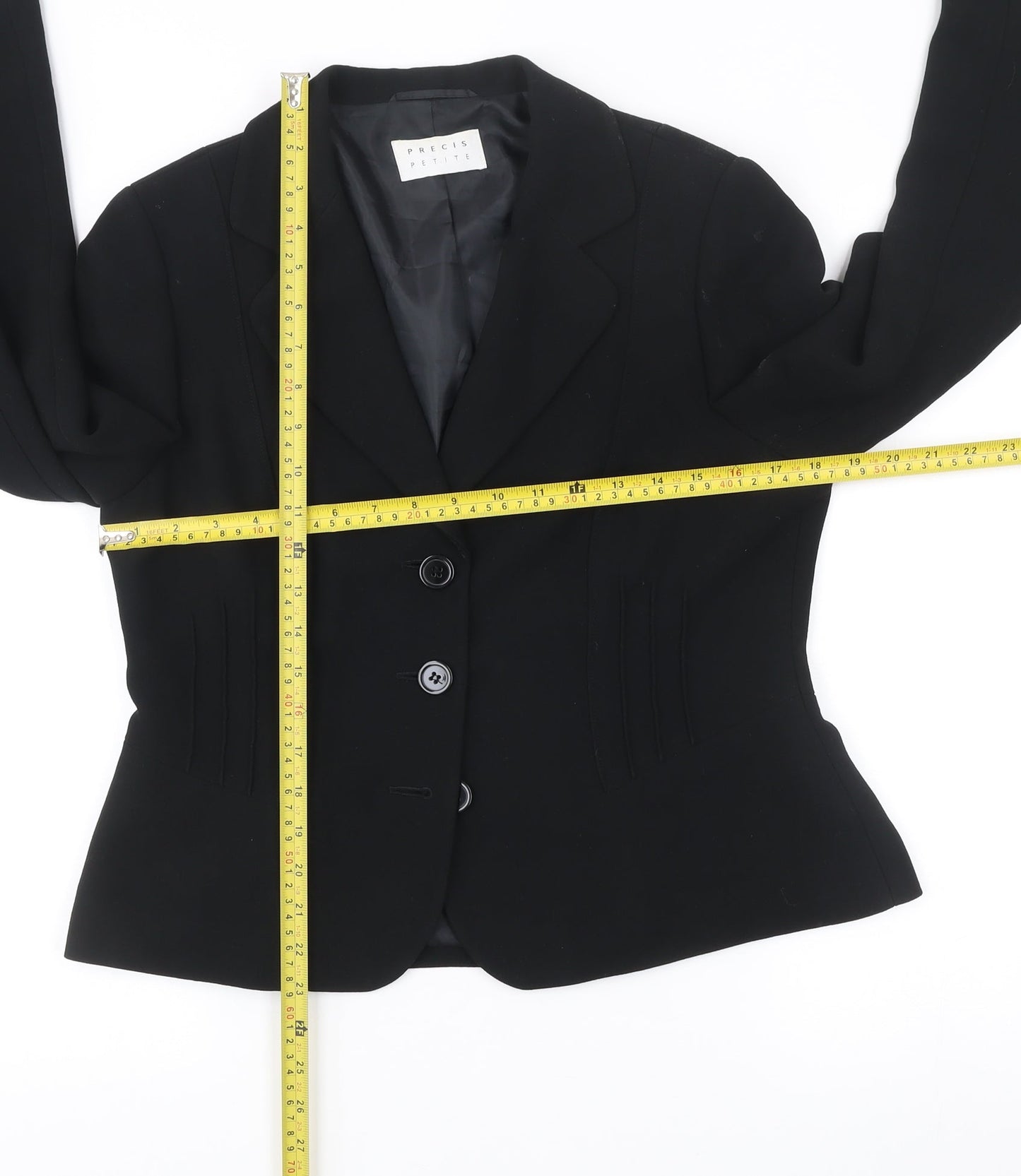Precis Petite Womens Black Size 10 Tailored Suit Jacket Blazer