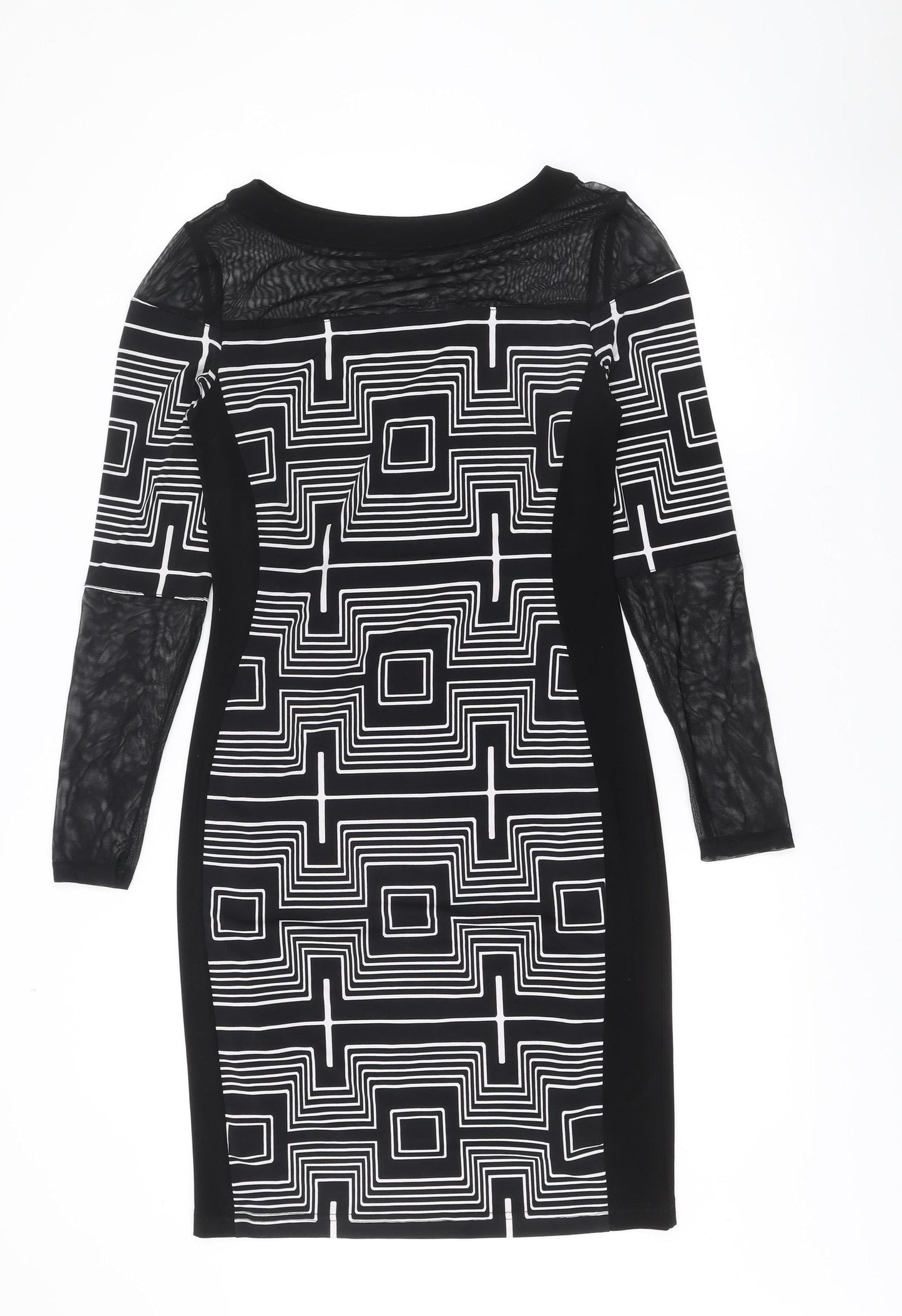Joseph Ribkoff Women’s Black Geometric Bodycon Dress Size 10