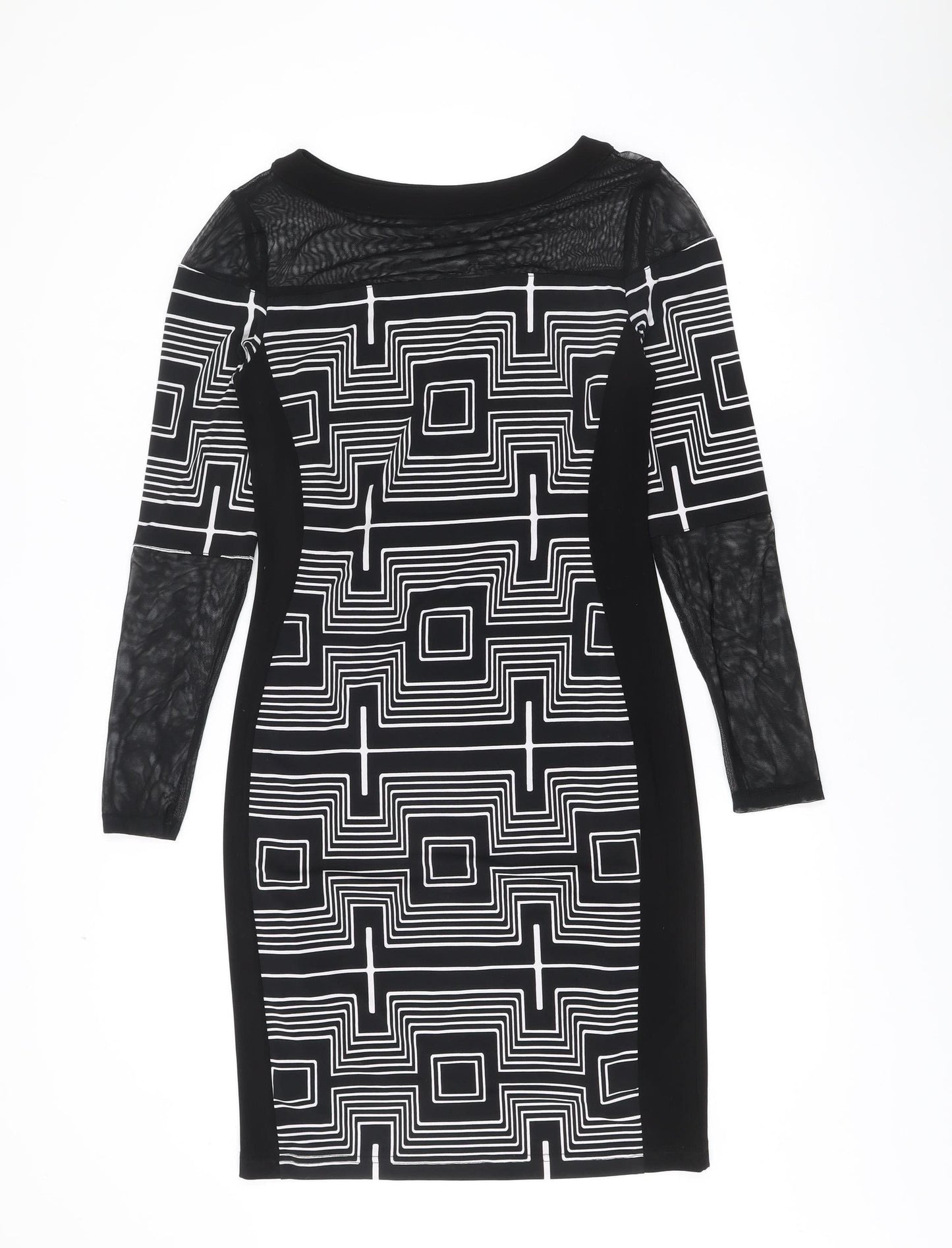 Joseph Ribkoff Women’s Black Geometric Bodycon Dress Size 10