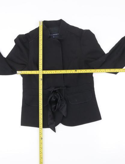 French Connection Women's Black Wool Blend Belted Blazer Size 6