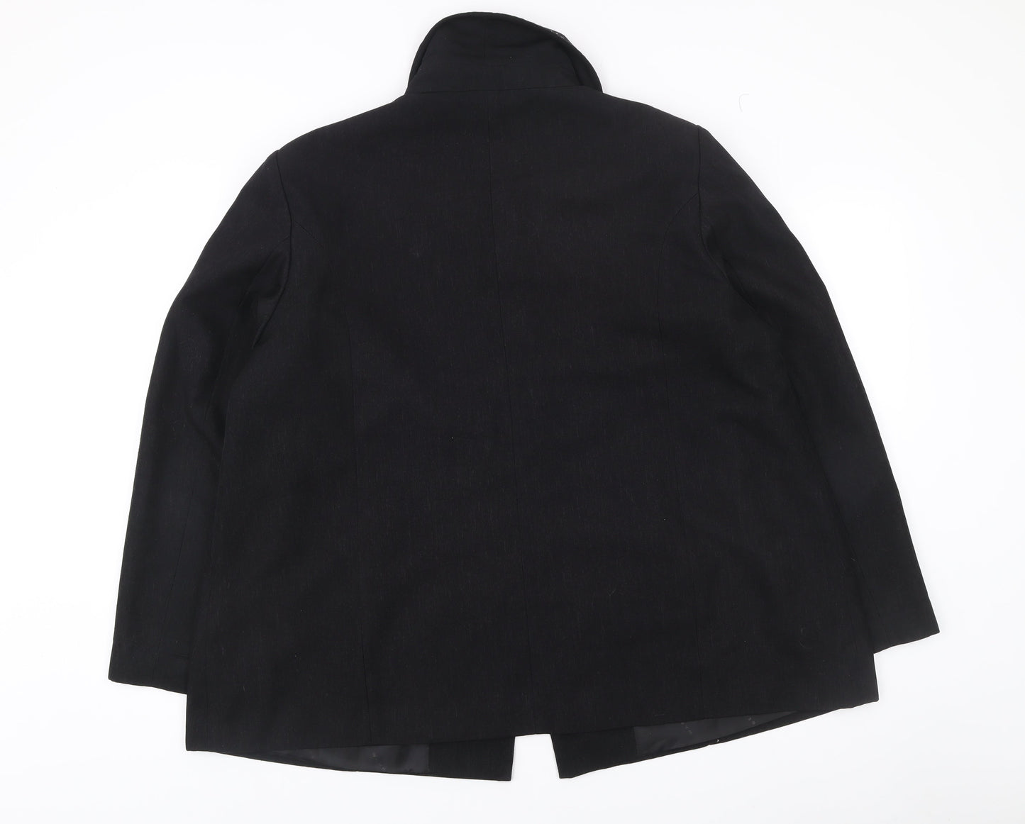 Wardrobe Women’s Black Mid-Length Coat Size Regular Collared Buttoned