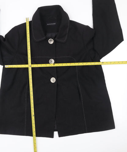 Wardrobe Women’s Black Mid-Length Coat Size Regular Collared Buttoned