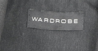 Wardrobe Women’s Black Mid-Length Coat Size Regular Collared Buttoned