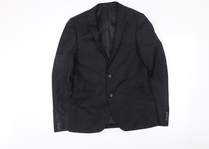 Topman Men's Black 38 Slim Fit Blazer Jacket Smart Classic Formal