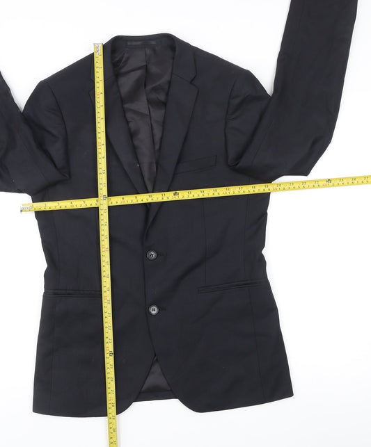 Topman Men's Black 38 Slim Fit Blazer Jacket Smart Classic Formal