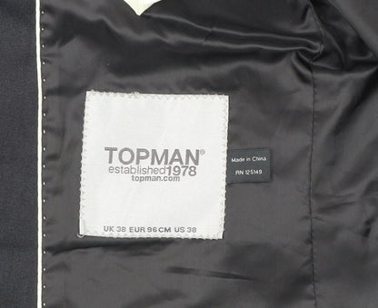 Topman Men's Black 38 Slim Fit Blazer Jacket Smart Classic Formal