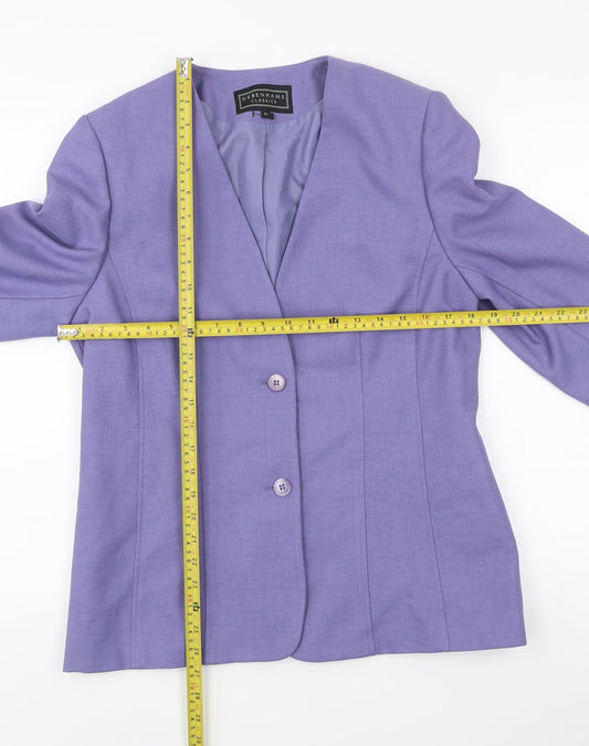 Debenhams Womens Purple Size 12 Tailored Blazer Jacket