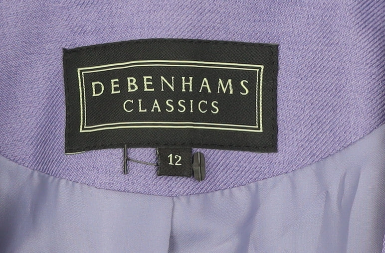 Debenhams Womens Purple Size 12 Tailored Blazer Jacket