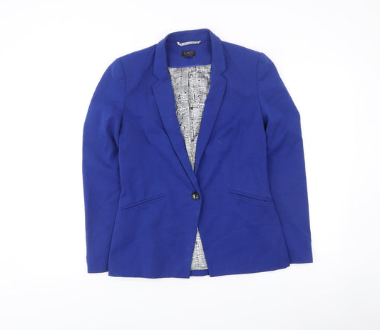 Marks and Spencer Women’s Blue Blazer Size 8 Regular Fit One Button