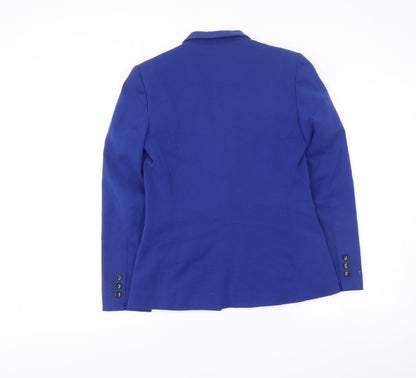 Marks and Spencer Women’s Blue Blazer Size 8 Regular Fit One Button