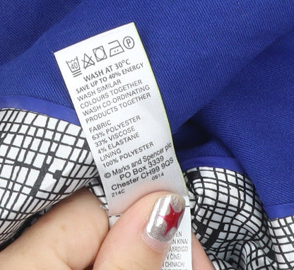 Marks and Spencer Women’s Blue Blazer Size 8 Regular Fit One Button