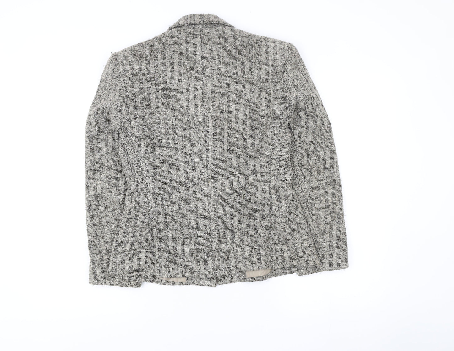 Principles Women’s Grey Petite Wool Blend Bouclé Blazer Jacket Size 14