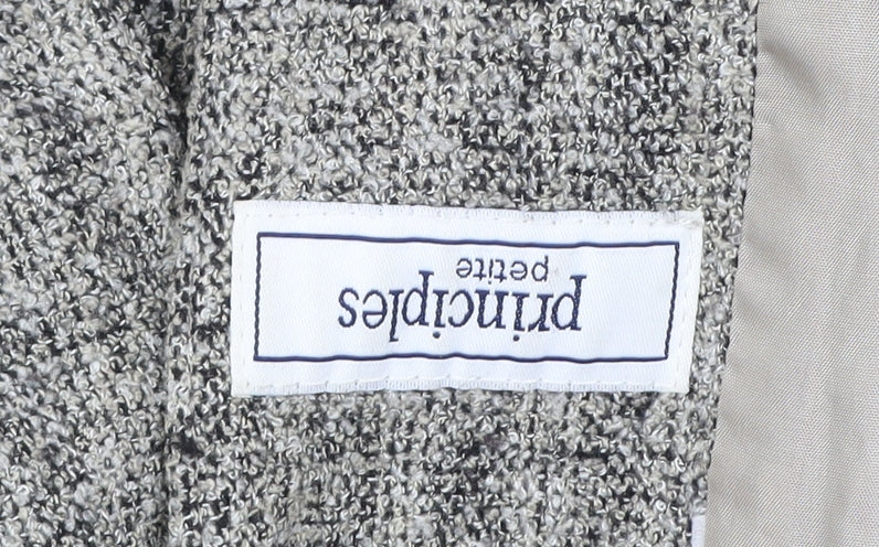 Principles Women’s Grey Petite Wool Blend Bouclé Blazer Jacket Size 14