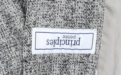 Principles Women’s Grey Petite Wool Blend Bouclé Blazer Jacket Size 14