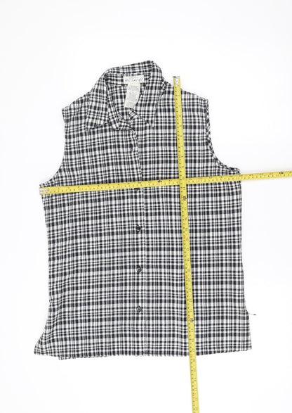 Womens UK Size L White Stag Black Classic Button-Up