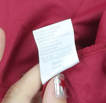 ELLE Women’s Red Logo T-Shirt Size M Short Sleeve Stretchy Top