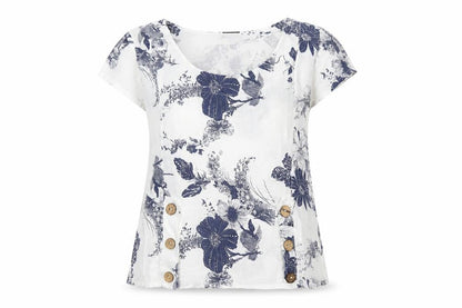 Womens UK Size S Luca Vanucci White Tunic Blouse
