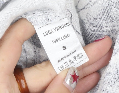 Womens UK Size S Luca Vanucci White Tunic Blouse