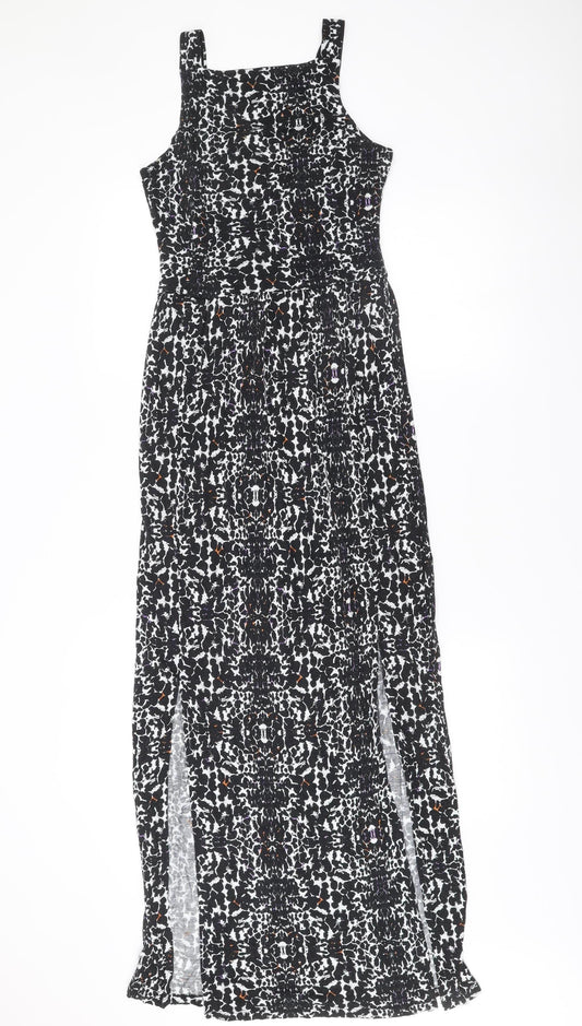 Miss Selfridge Women’s Black Animal Print Bodycon Dress Size 10