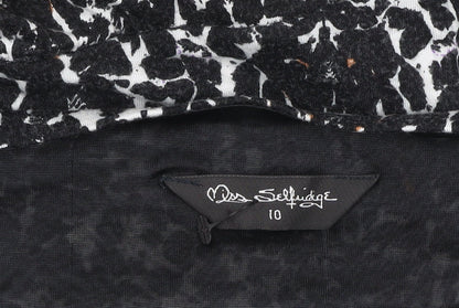 Miss Selfridge Women’s Black Animal Print Bodycon Dress Size 10