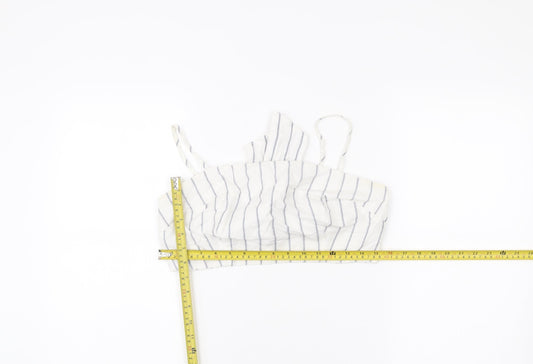 New Look Women’s White Striped Cropped Tank Top Size 12 Summer Bow Tie