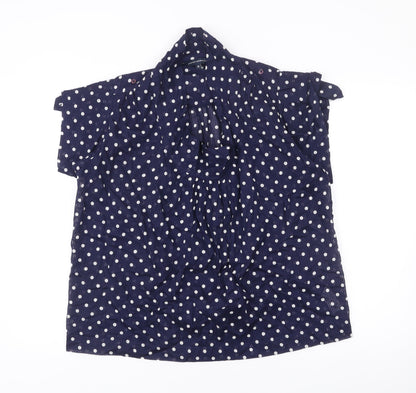 Womens UK Size 10 French Connection Blue Tunic Blouse