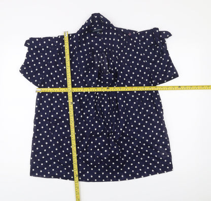 Womens UK Size 10 French Connection Blue Tunic Blouse