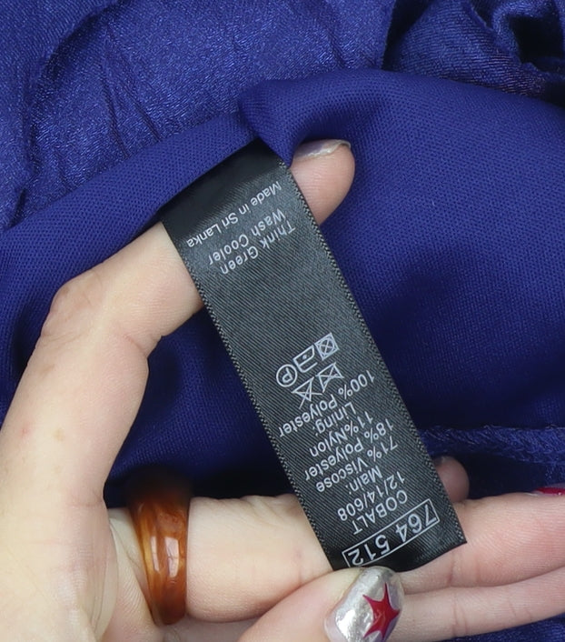 M&Co Boutique Women’s Blue V-Neck Sheath Dress Size 12 Formal Cocktail