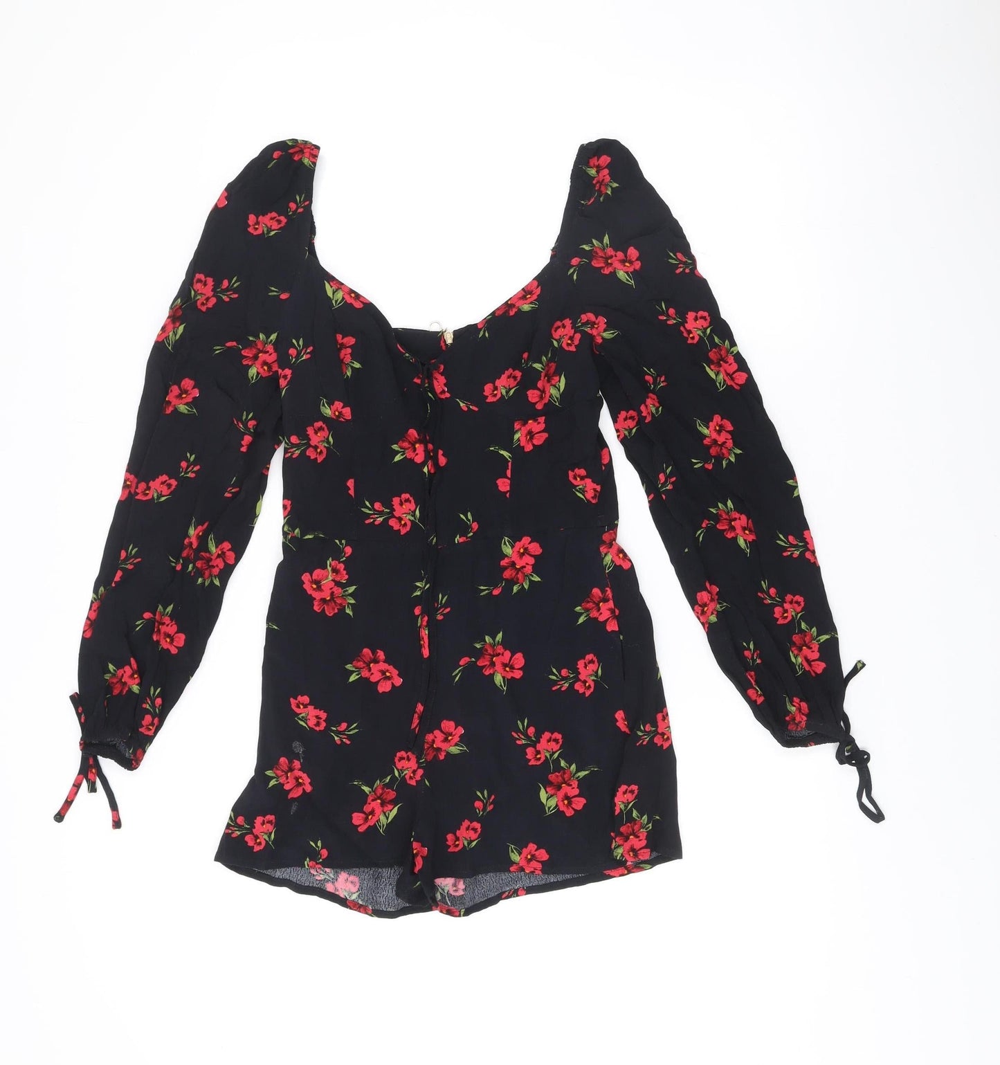 Urban Outfitters Women’s Black XS Floral Long Sleeve Playsuit