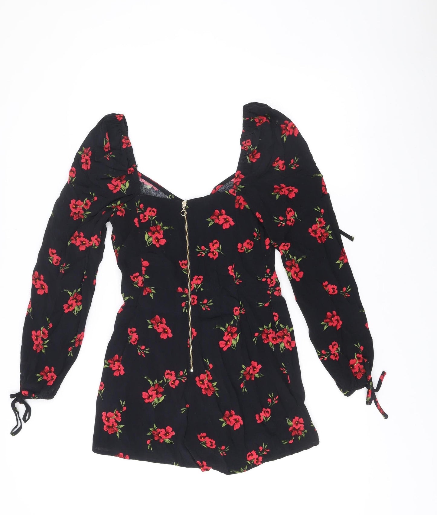 Urban Outfitters Women’s Black XS Floral Long Sleeve Playsuit