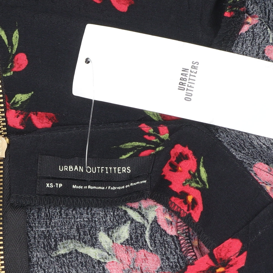 Urban Outfitters Women’s Black XS Floral Long Sleeve Playsuit