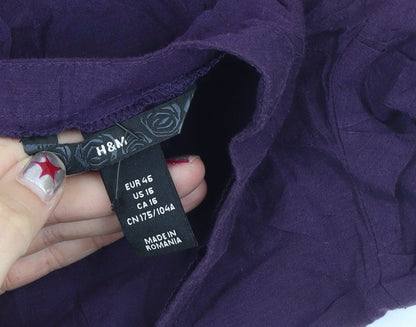 Womens UK Size 18 H&M Purple Tunic Blouse