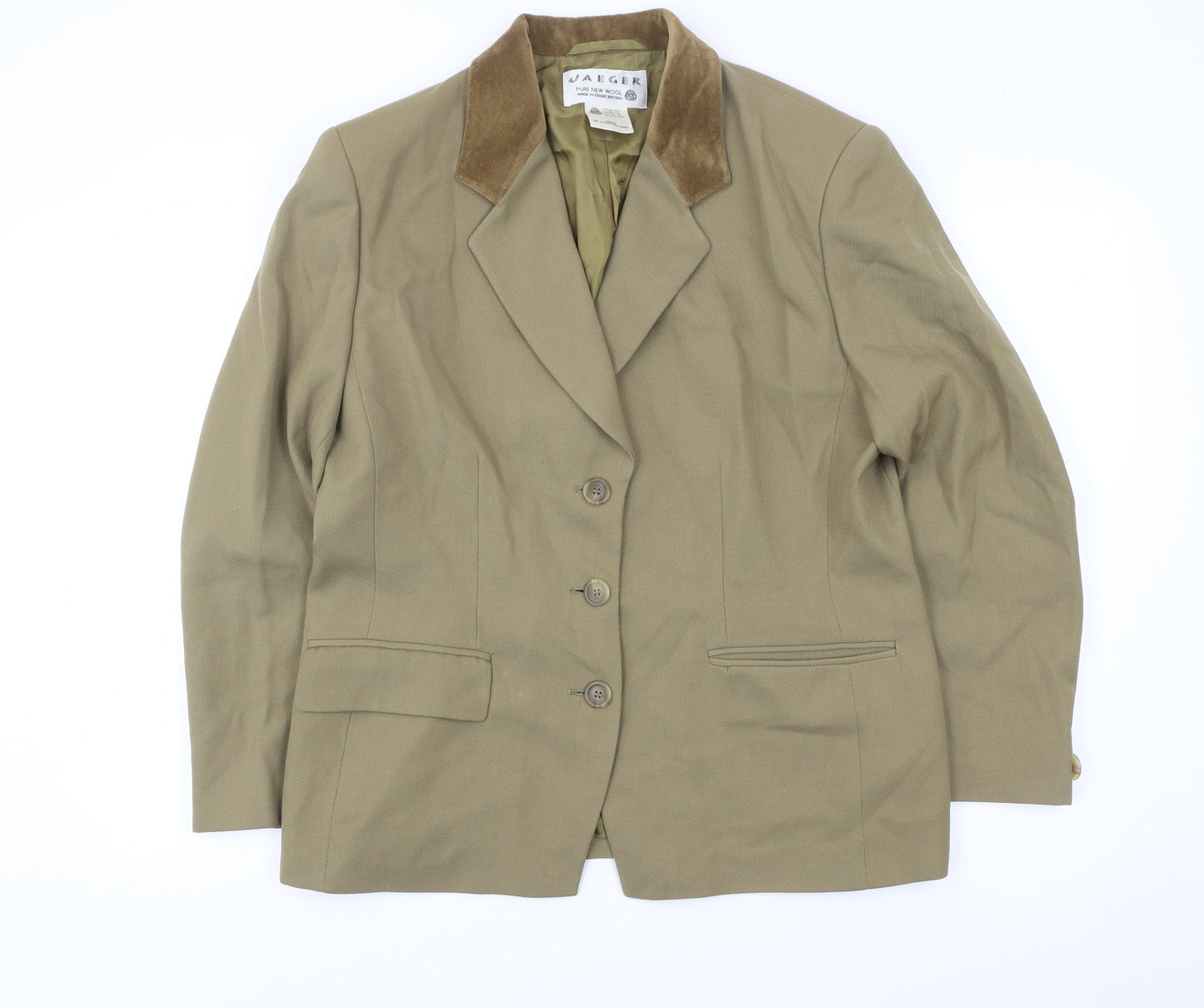 Jaeger Men's Brown Wool Blazer Jacket 3 Button Classic Formal 40R