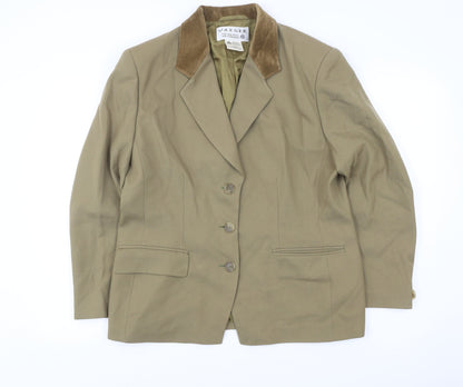 Jaeger Men's Brown Wool Blazer Jacket 3 Button Classic Formal 40R