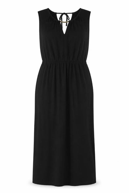 Oasis Womens Black Sheath Dress Size 12 Sleeveless Keyhole Neck