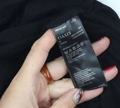 Oasis Womens Black Sheath Dress Size 12 Sleeveless Keyhole Neck