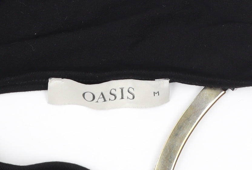 Oasis Womens Black Sheath Dress Size 12 Sleeveless Keyhole Neck