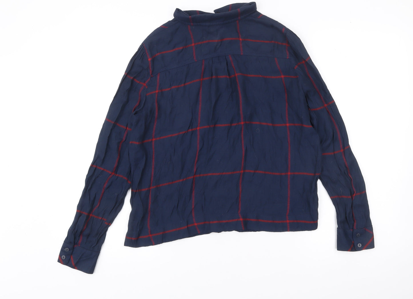 Womens UK Size M Mango Blue Basic Button-Up