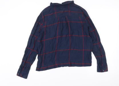Womens UK Size M Mango Blue Basic Button-Up