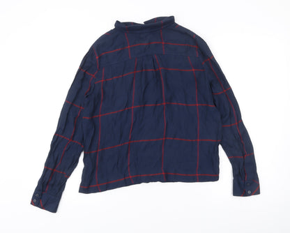 Womens UK Size M Mango Blue Basic Button-Up