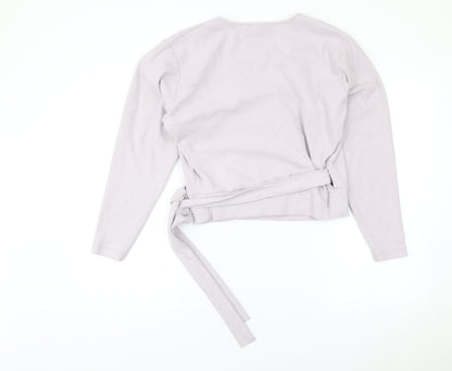 Womens UK Size 10 ASOS Design Grey Wrap Blouse